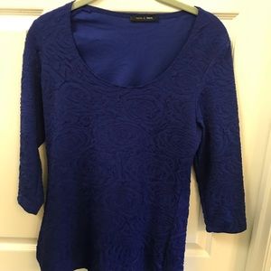 Jennie & Mar Royal blue S top. 3/4 Slv Gorgeous